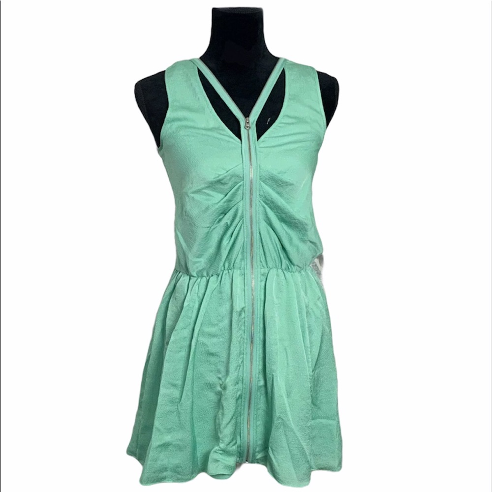 REBECCA Minkoff green short dress size 0 zipper